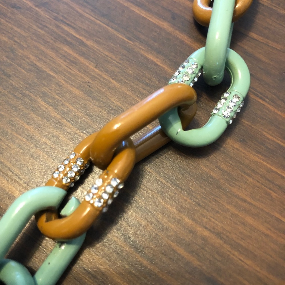 J. Crew Chain Link Rhinestone Statement Necklace - Picture 6 of 6